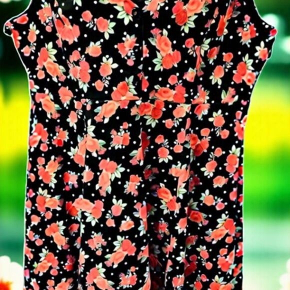 Torrid New vintage retro chic sleeveless red rose pattern midi dress plus size - Picture 11 of 16